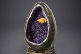 Egg-Shaped Amethyst Geode with Metal Stand - Spectacular Display! #351510-3